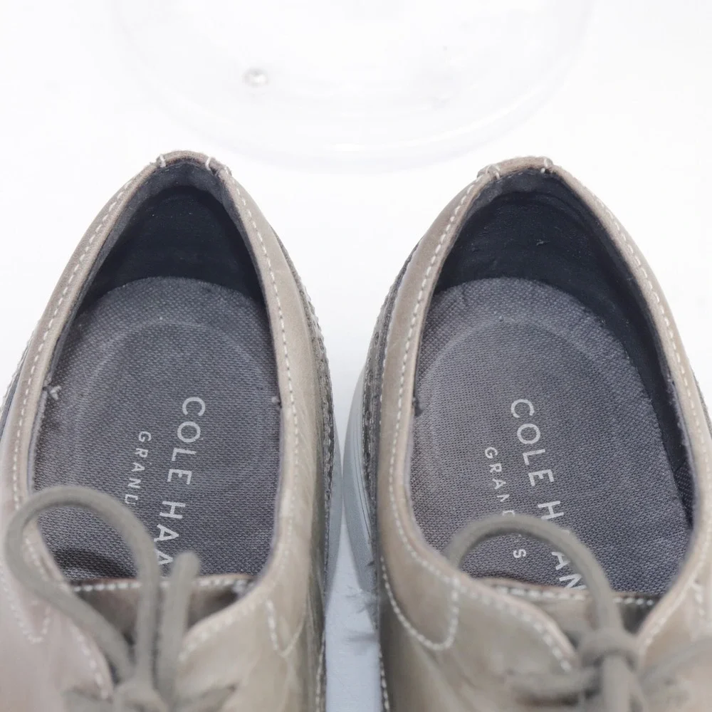 Cole Haan Mens Grand Tour Oxford Sneaker Size 9 Gray Leather Wingtip Dress Shoes